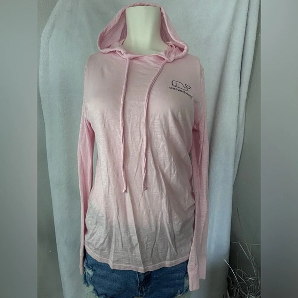 Vineyard Vines Women's Light Pink Long Sleeve Pullover Hooded Sweatshirt Size XX - Picture 4 of 5